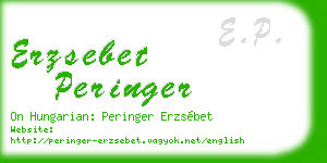 erzsebet peringer business card