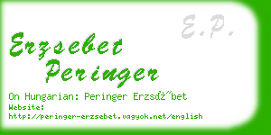 erzsebet peringer business card